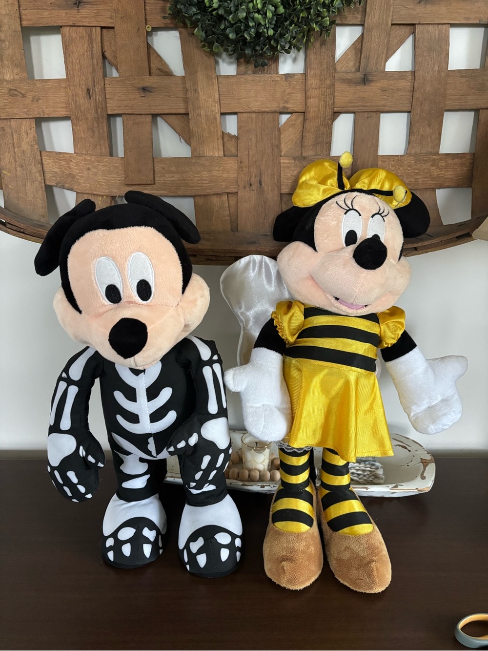 Disney Mickey and Minnie Mouse Halloween Plush Set- Yellow, Black, White